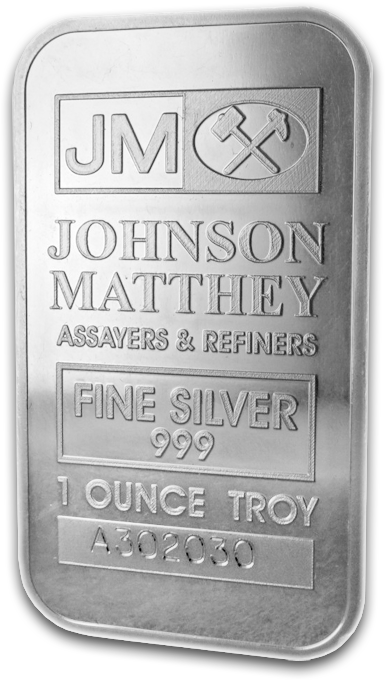 1 ounce Johnson Matthey .999 Fine Silver Bullion Bar | HW Minting 