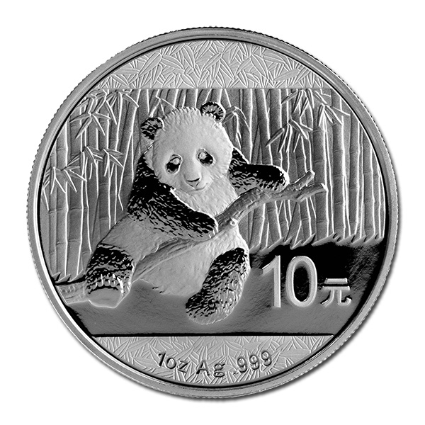 2014 Chinese 1 oz Silver Panda from mint sheet, in capsule 
